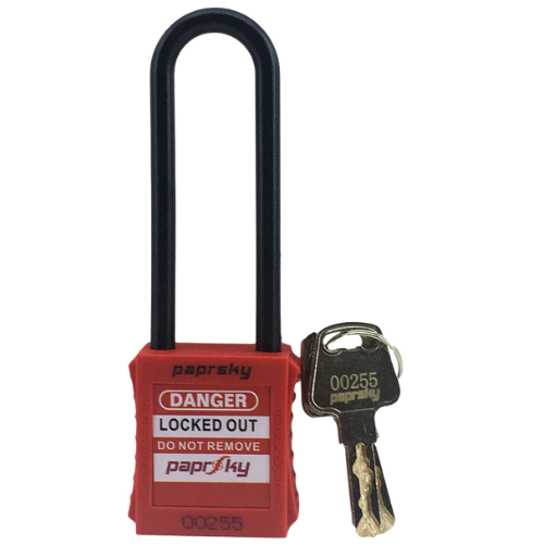 Safety Lockout Dielectric Padlock Red PS LOTO PPNR-76 (Dielectric Long Shackle)